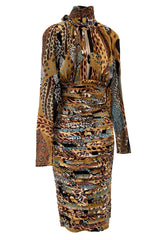 Ad Campaign Fall 2005 Versace by Donatella Versace Runway Silk Chiffon Backless Halter Dress