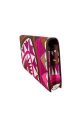 1960s Emilio Pucci Silk Print Clutch Bag w Removable Handle