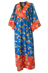 1960s Young Innocents by Arpeja Cotton Floral Print Caftan Dress