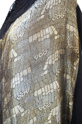 Rare 1920s Gold Lame & Silk Fringe Shawl