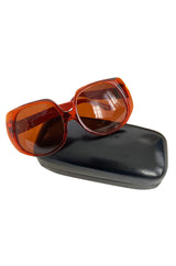 THE ROW x Linda Farrow Sunglasses Leather Accent Oversized Sunglasses