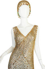 Rare 1970s Paco Rabanne Chain Mail Dress & Headpiece