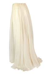 Recent Maria Lucia Hohan Ivory Silk Chiffon Trained Maxi Skirt