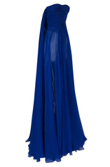 F/W 2004 Jean Louis Scherrer Haute Couture Runway Dress & Feather Cape