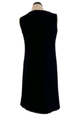 Minimalist Fall 2000 Chanel by Karl Lagerfeld Haute Couture Runway Look 11 Black Dress & Jacket Suit