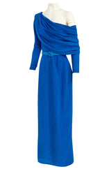 Important Spring 1993 Yves Saint Laurent Haute Couture One Shoulder Silk Crepe Dress