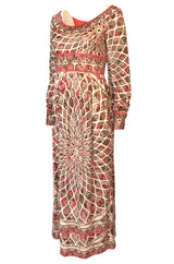 Extraordinary 1960s Emilio Pucci Silk Jersey Intricate Swirl Print Dress