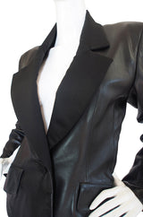 1980s Yves Saint Laurent Leather Le Smoking