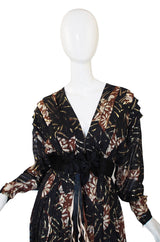 1970s Silk & Gold Thread Galanos Gown