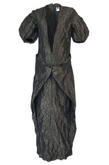 1982 Krizia by Mariuccia Mandelli Deep Plunging Front Sculptural Dress