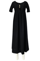 1960s Rudi Gernreich for Harmon Knits Deep Front Plunge Black Dress