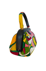 1960s Emilio Pucci for Jana Printed Velvet & Leather Top Handle Bag