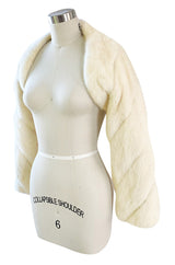 Fall 2004 Valentino Runway Documented Ivory Cream Mink Fur Shrug