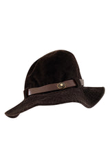 c. 2009 Balenciaga by Nicolas Ghesquière Dark Brown Corduroy Hat