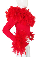 1980s Guy LaRoche Dramatic Feather Sweater