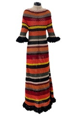 Gorgeous Resort 2018 Christian Dior by Maria Grazia Chiuri Stripe Knit Dress w Fringing