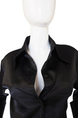 1990s Biba Satin French Cuff Shirt