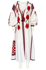 2017 Vita Kin White Linen Vyshyvanka  Red Embroidered Dress