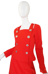 Documented S/S 1994 Gianni Versace Couture Red Military Suit