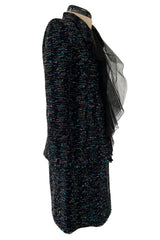 Gorgeous Fall 2000 Chanel by Karl Lagerfeld Haute Couture Ruffled Three Piece Boucle Runway Suit