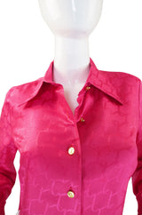 1970s Roberta De Camerino Pink SIlk Top