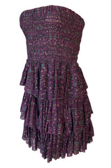 S/S 2011 Isabel Marant Strapless Purple Print Runway Dress Look 3