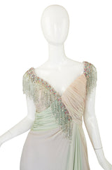 1970s Bob Mackie Pastel & Beaded Silk Gown