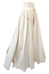 F/W 1996 Givenchy Couture Runway Ivory Silk Taffeta Over Skirt Cape