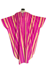 Exceptional 1960s Josefa Mexico Pink Pintuck & Ribbon Cotton Caftan Dress