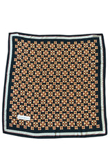 Large 1970s Yves Saint Laurent Geometric Print Silk Scarf