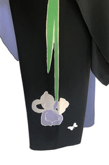 Rare 1980s Michaele Vollbracht Beaded Silk Poncho & Wide Pant Set