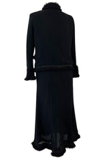 Cruise 2003 Chanel by Karl Lagerfeld Black Boucle Suit w Loop Wool Edging