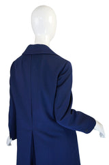 1960s Blue Bill Blass Seamed Navy Coat