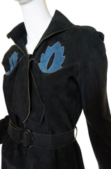 1970s Museum Quality Jean Muir Suede Dress