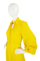 1960s Yellow Ossie Clark Maxi Dress