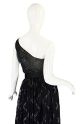 1970s Adolfo One Shoulder Top & Skirt