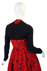 1980s Red Quilted Geoffrey Beene Dress