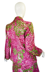 F/W 1989 Yves Saint Laurent Pink Silk Brocade Suit