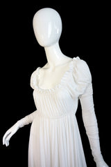 1970s Norma Kamali White Jersey Gown