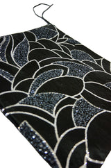 Vintage Black & Silver Glitter Fold Clutch