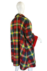 1970s Valentino Plaid Swing Coat