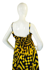 1960s Yellow & Black Jean Varon Maxi