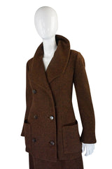 1960s Christian Dior Brown Wool Suit