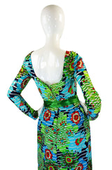 1971 Rare Lanvin Bright Print Maxi Dress