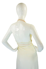 2001 Stephen Burrows Cream Wrap Dress