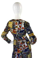 Documented 1970 Malcolm Starr Printed Jersey Baby Doll Dress