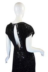 Late 1970s Backless Cassini Silk Dress