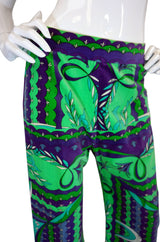 1960s Printed Velvet Pucci Wide Leg Pant
