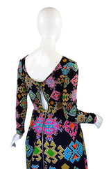 1971 Rare Lanvin Multi Color Maxi Dress