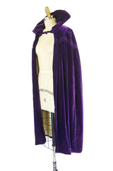 Early 1930s Purple Silk Velvet Cape